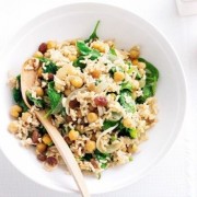 Chickpea, Brown Rice and Spinach Pilaf